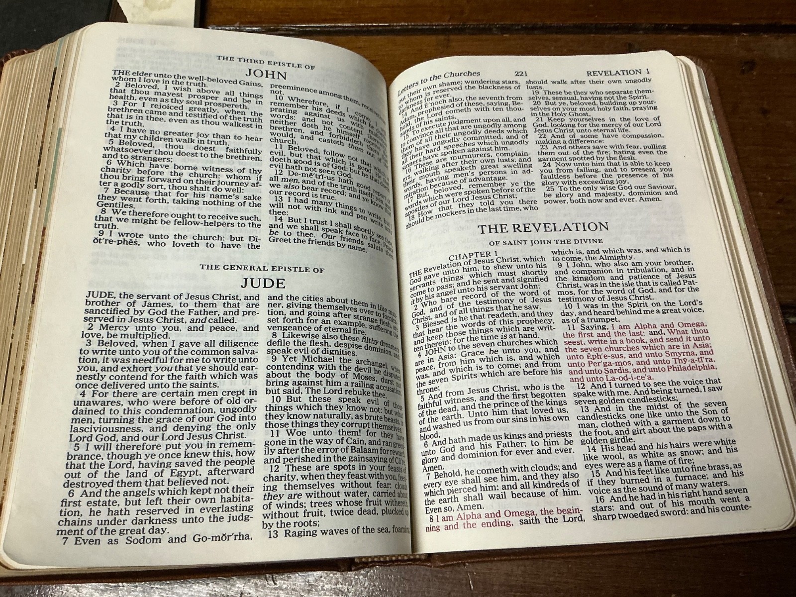KJV Holy Bible References Red Letter Brown Genuine Leather 1970 Nelson