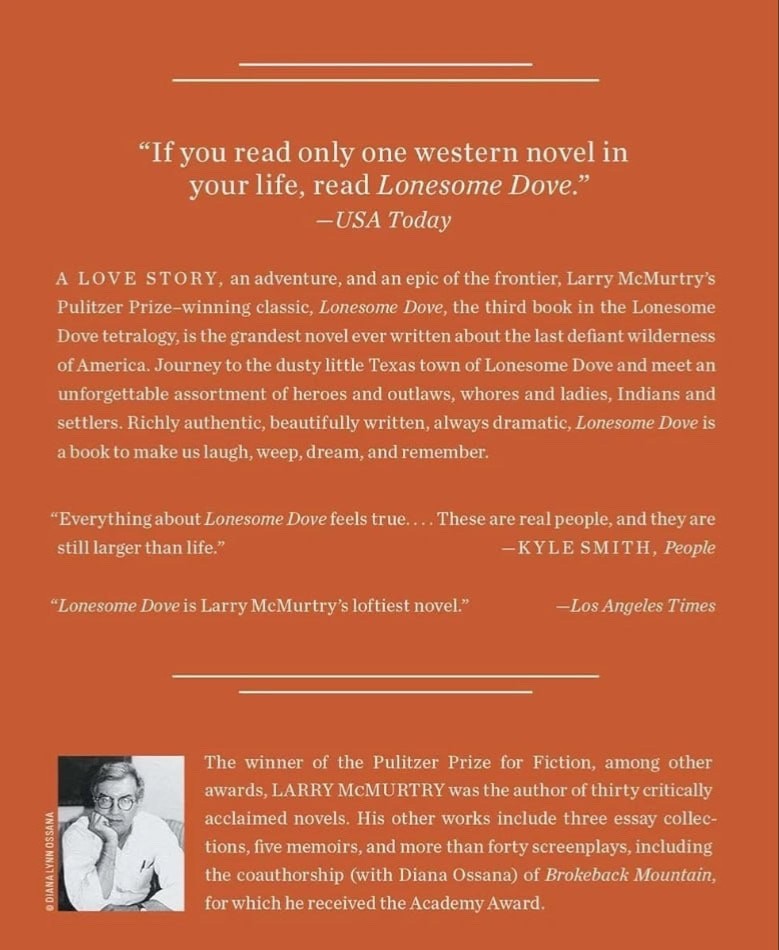 Lonesome Dove: a Novel by Larry McMurtry