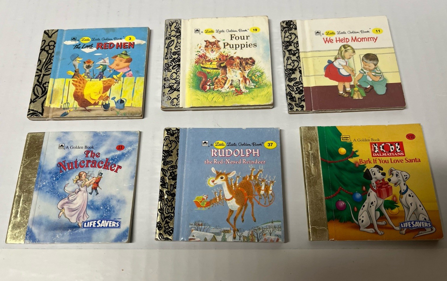 Lot of 6 Vintage Mini Small Little Golden Books 📕 Nutcracker, Rudolph, Red Hen