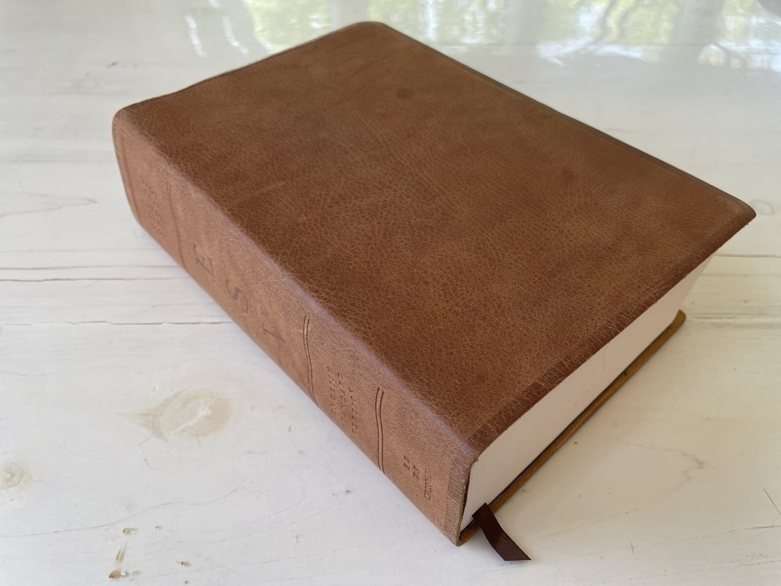 ESV Study Bible Personal Size Natural Brown Leather Out Of Print