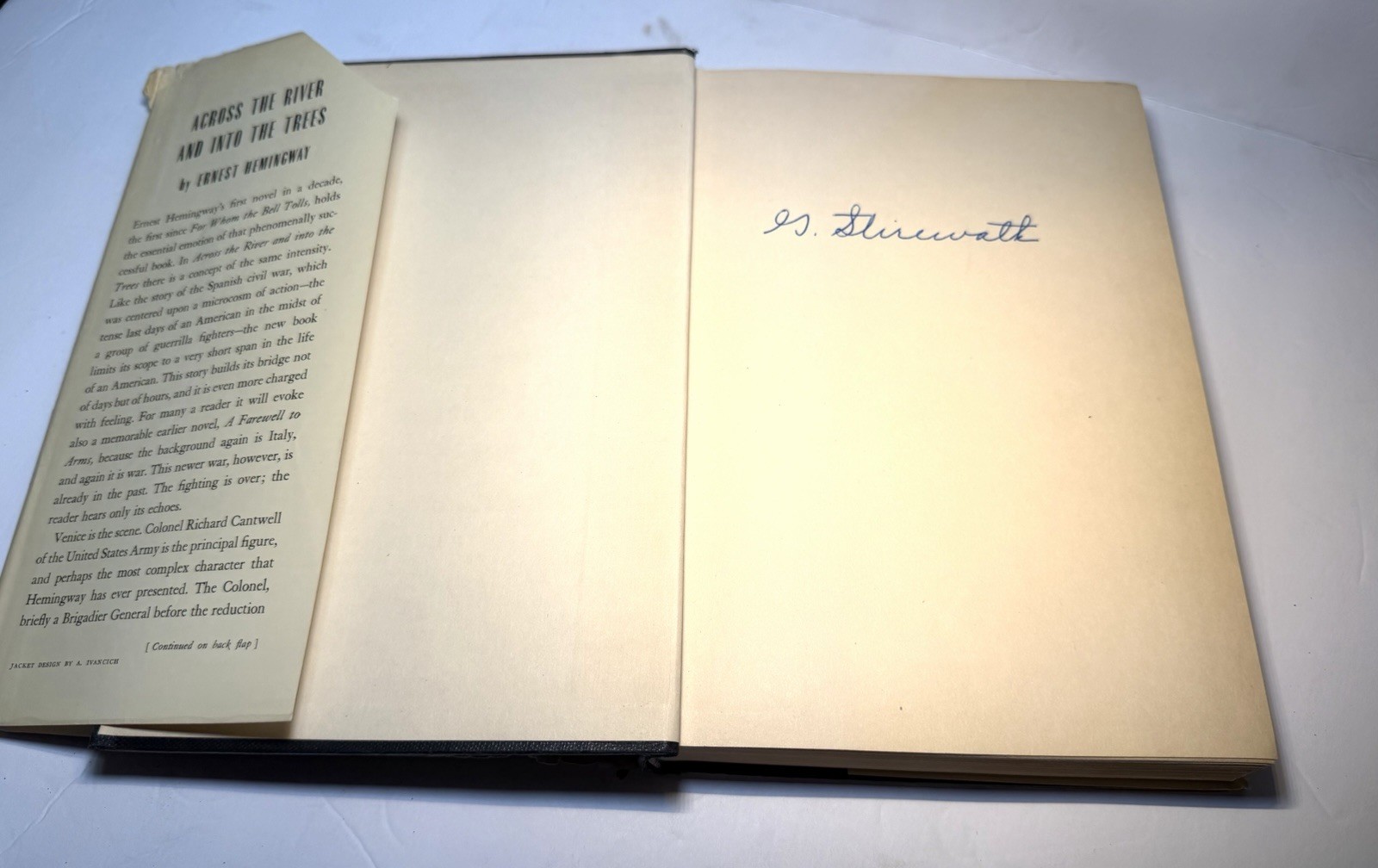 Ernest Hemingway Across The River Into The Trees 1950 First Edition A DJ