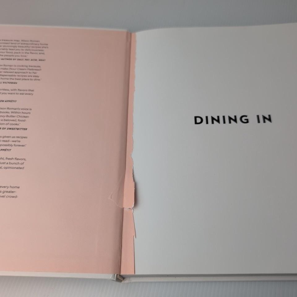 Dining In By Alison Roman White Hardcover Cookbook Illustrated Book 2017 Cooking