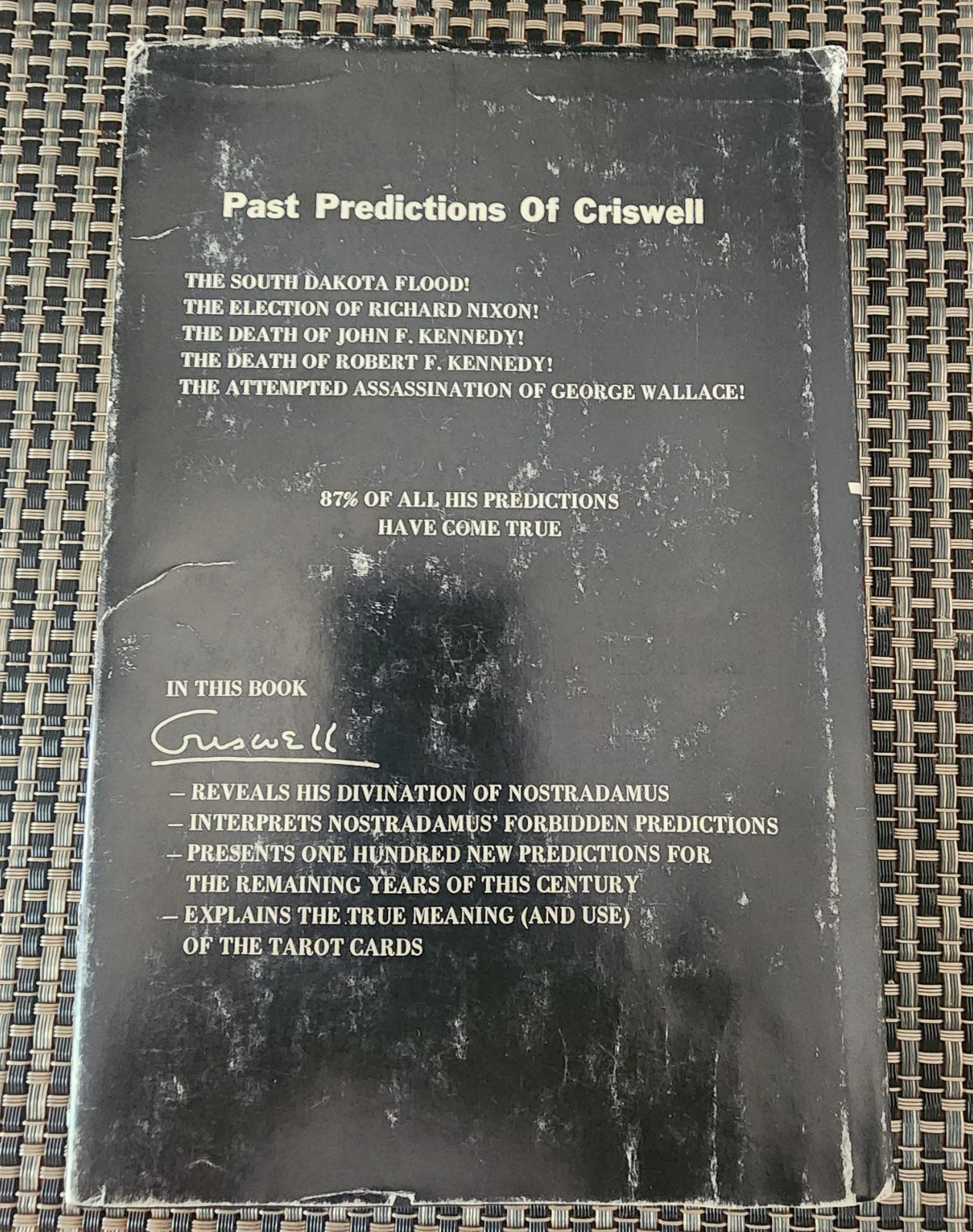 Criswell’s Forbidden Predictions Nostradamus Tarot 1972 First Edition DJ