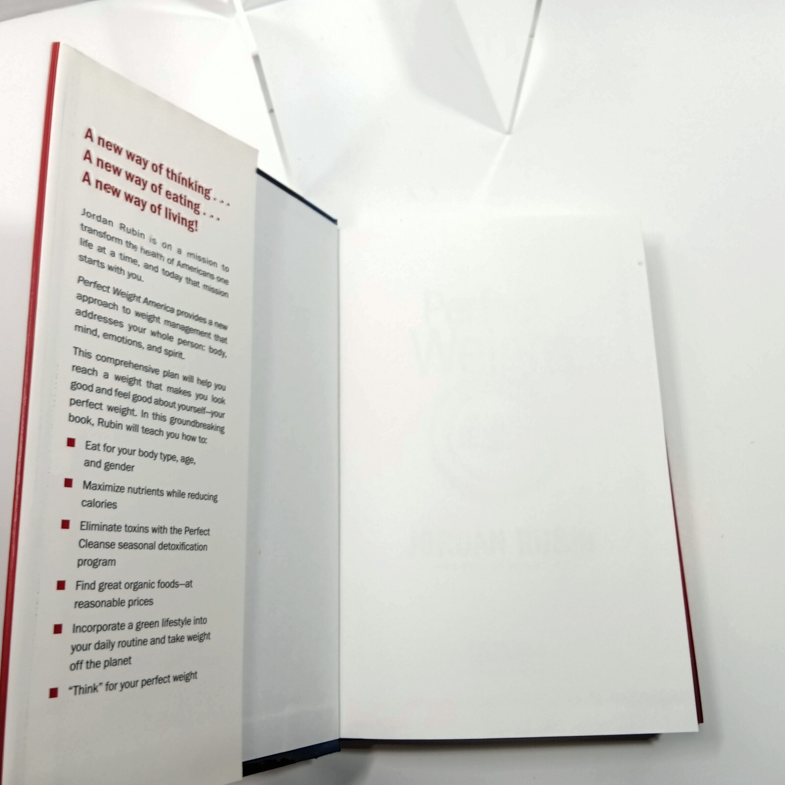 Perfect Weight Jordan Rubin Hardcover Book w Dust Jacket Health Diet Guide