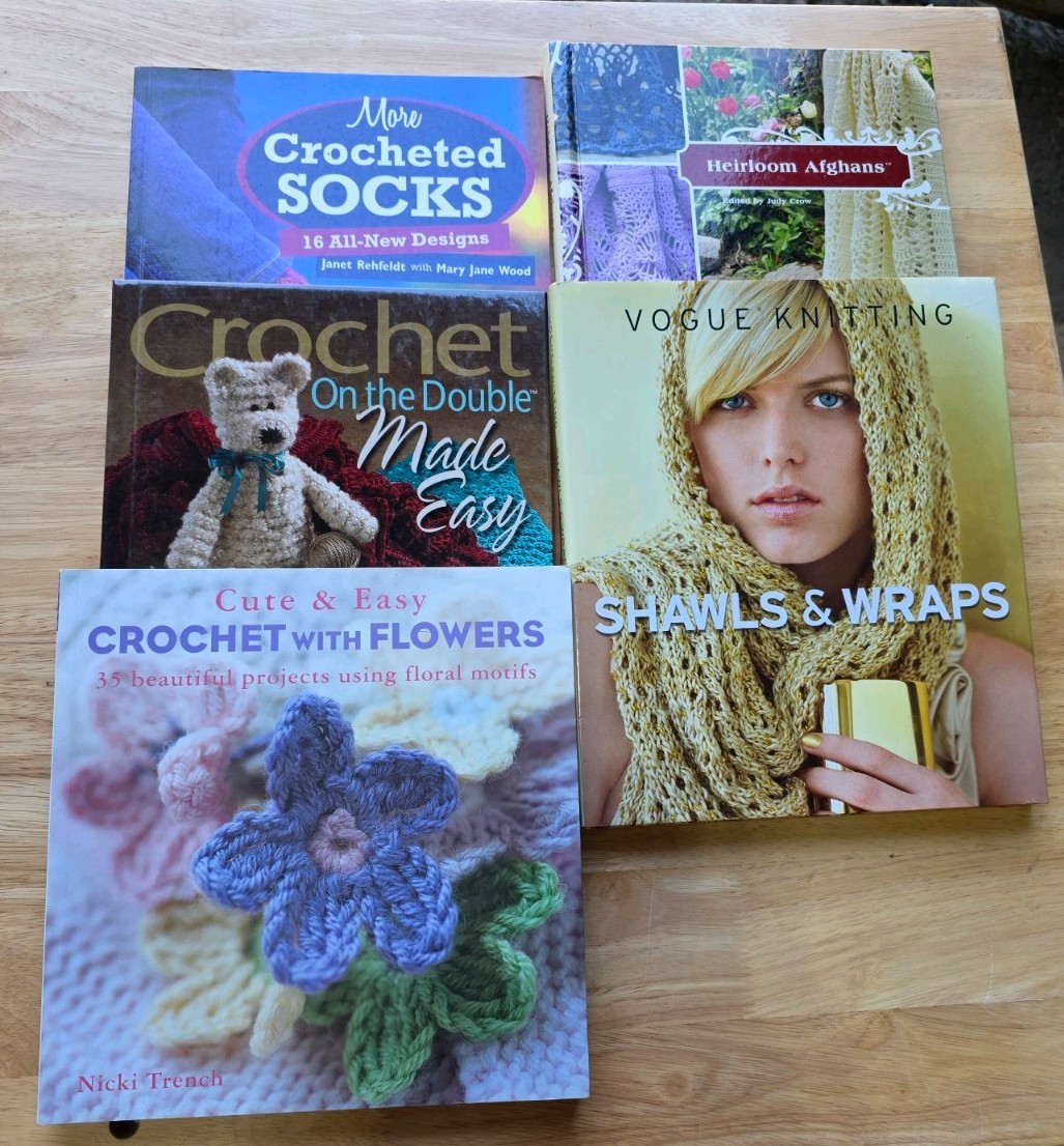 Lot Of 5 Miscellaneous Crochet And Knitting Pattern Books