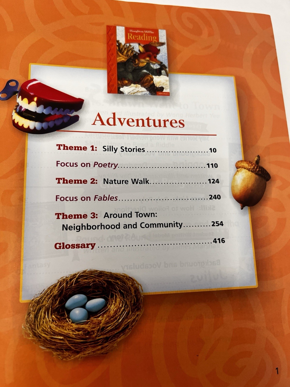 HOUGHTON MIFFLIN READING: Student Anthology Textbook Grade 2.1 Adventures – GOOD