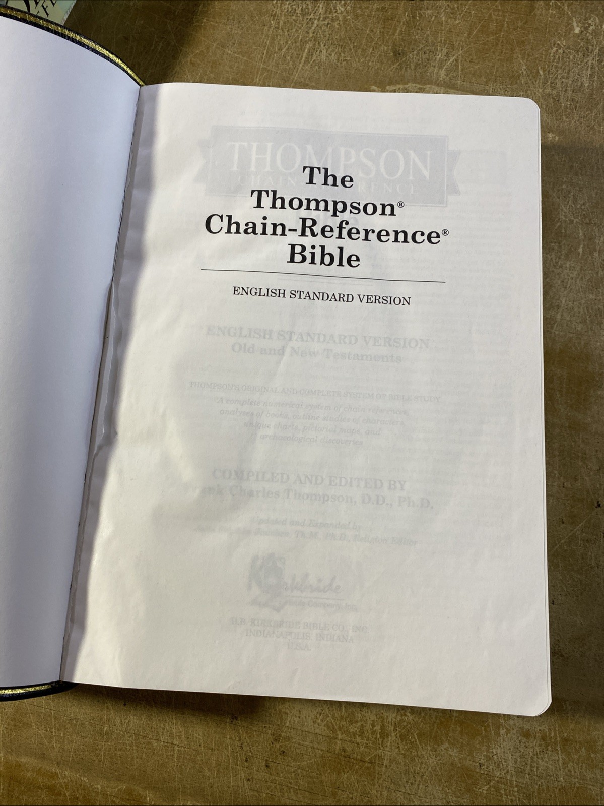 Rare 2016 Kirkbride Thompson Chain-Reference Bible ESV Black Genuine Leather USA