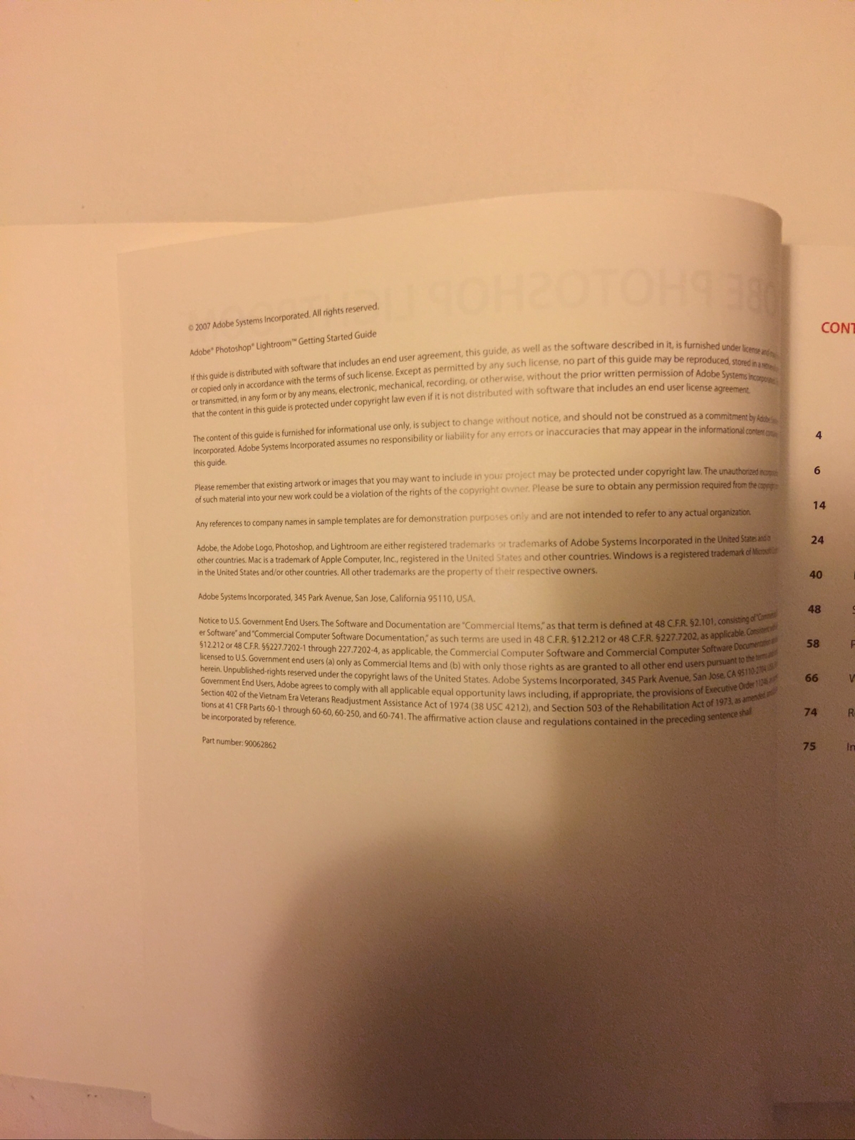 ADOBE PHOTOSHOP LIGHTROOM 2007 BOOKLET 77 PAGES FREE SHIPPING