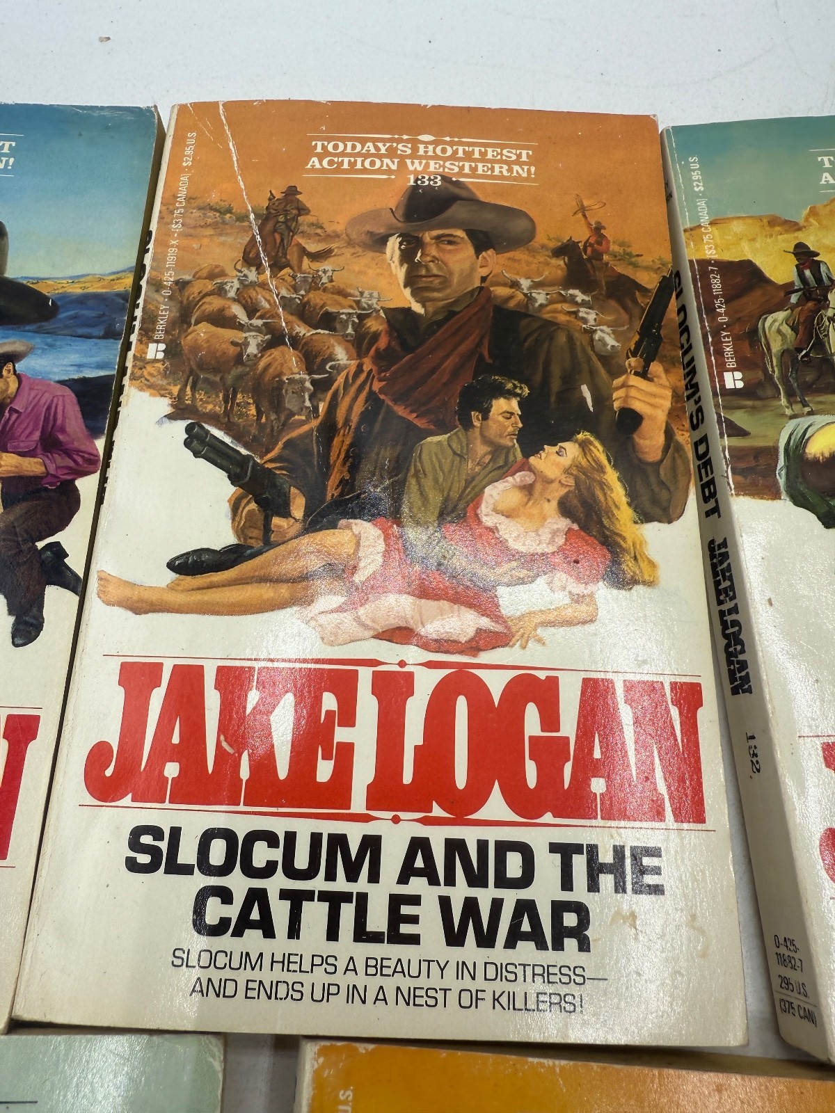 Vintage Paperback Jake Logan Assorted Books Action Western Stories
