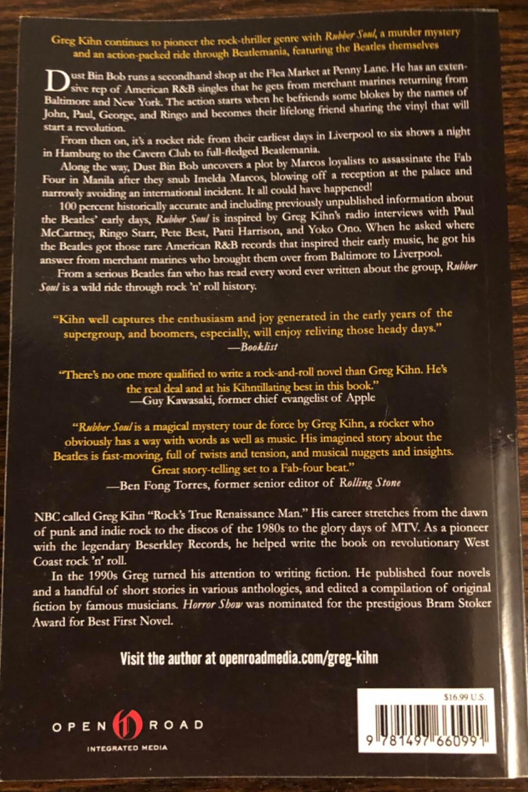 Rubber Soul A Novel about the Beatles by the late musician Greg Kihn 301 pages