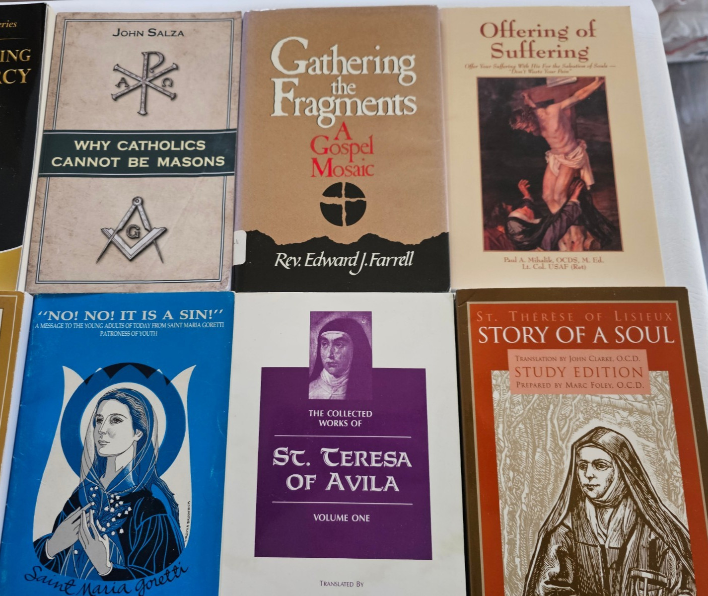 Lot of 14 CATHOLIC BOOKS PB SAINTS Priests MARIAN Mystics DIVINE MERCY Homilies