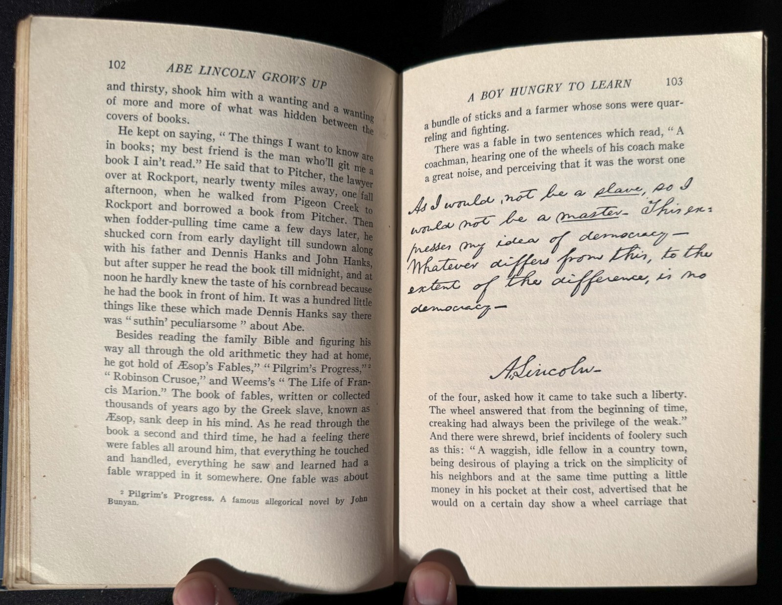 Abe Lincoln Grows Up by Carl Sandburg – Hardcover 1938 – 180 Pages