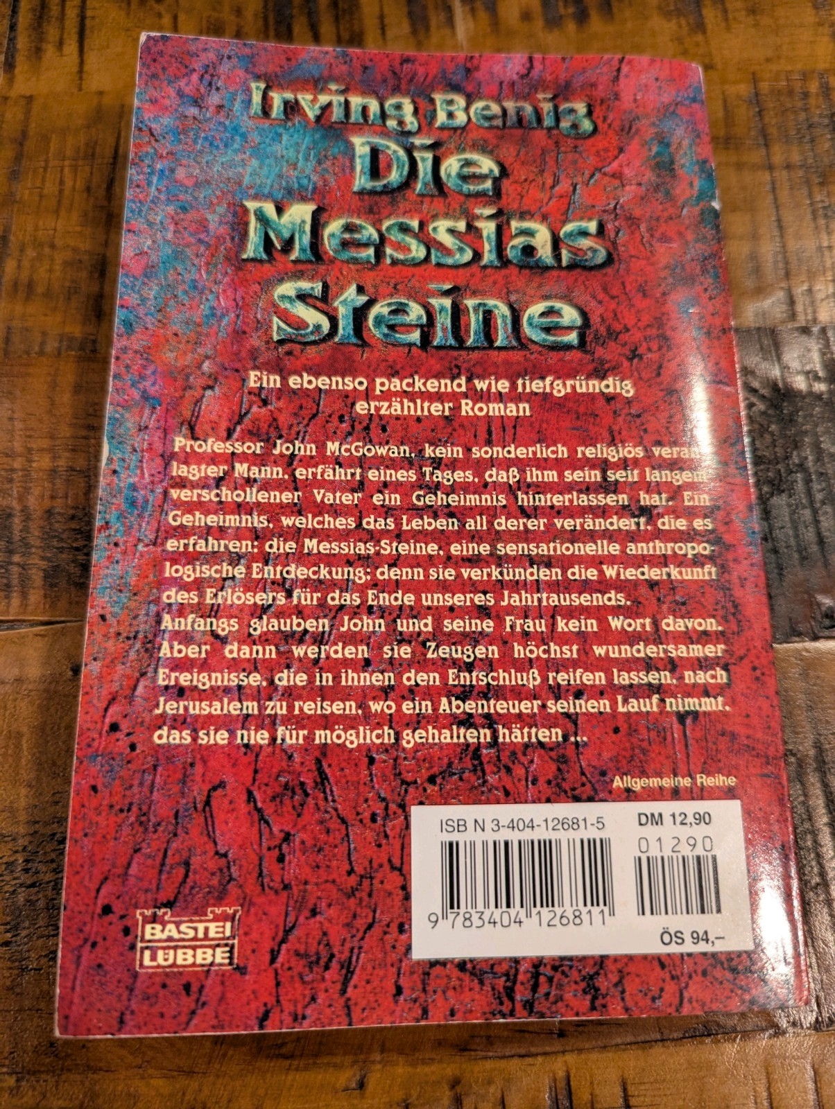 Die Messias Steine – „The Messiah Stones“ German Paperback Book by Irving Benig