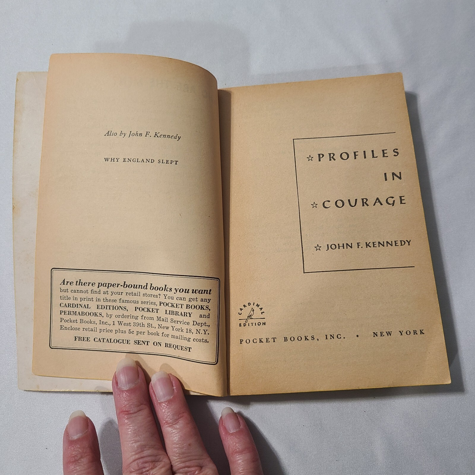 (First Printing Paperback) 1956 Profiles in Courage by Senator John F. Kennedy