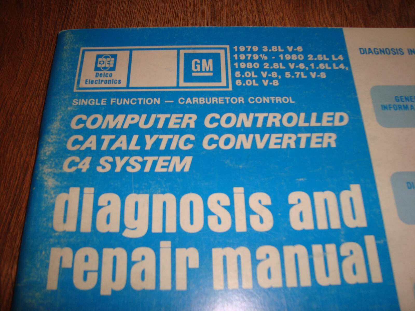 GM Diagnosis And Repair Manual 1979 3.8L 1980 2.8L V-6 1.6L 5.0L 5.7L 6.0L V-8