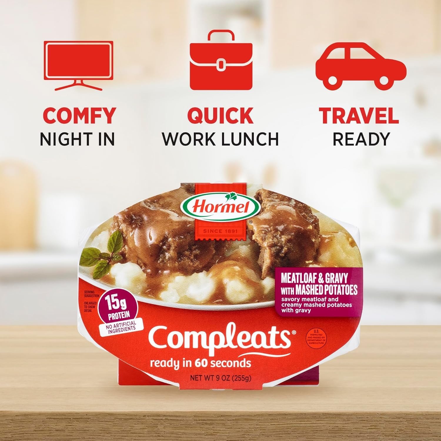 Comfort Food Delights: Meatloaf and Gravy with Mashed Potatoes – 9 oz. Trays