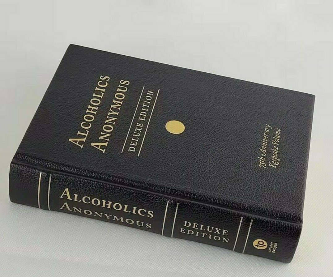ALCOHOLICS ANONYMOUS 75th Anniversary Deluxe Vegan Leather Bound Bill Wilson New