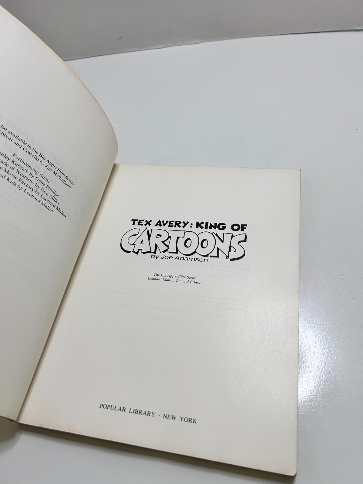 Tex Avery King of Cartoons Joe Adamson 1975 First Paperback Popular Library