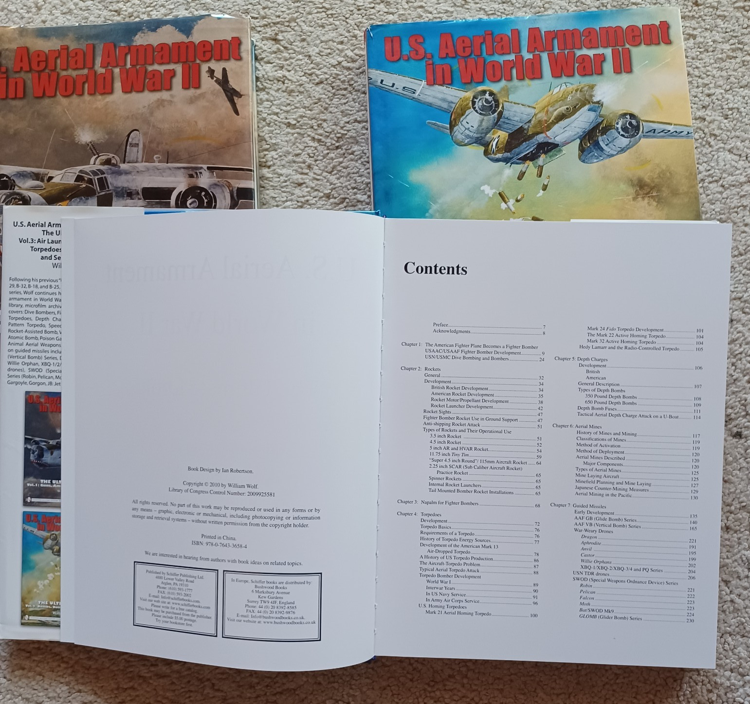 U.S. Aerial Armament in World War II ~ All 3 Volumes By William Wolf