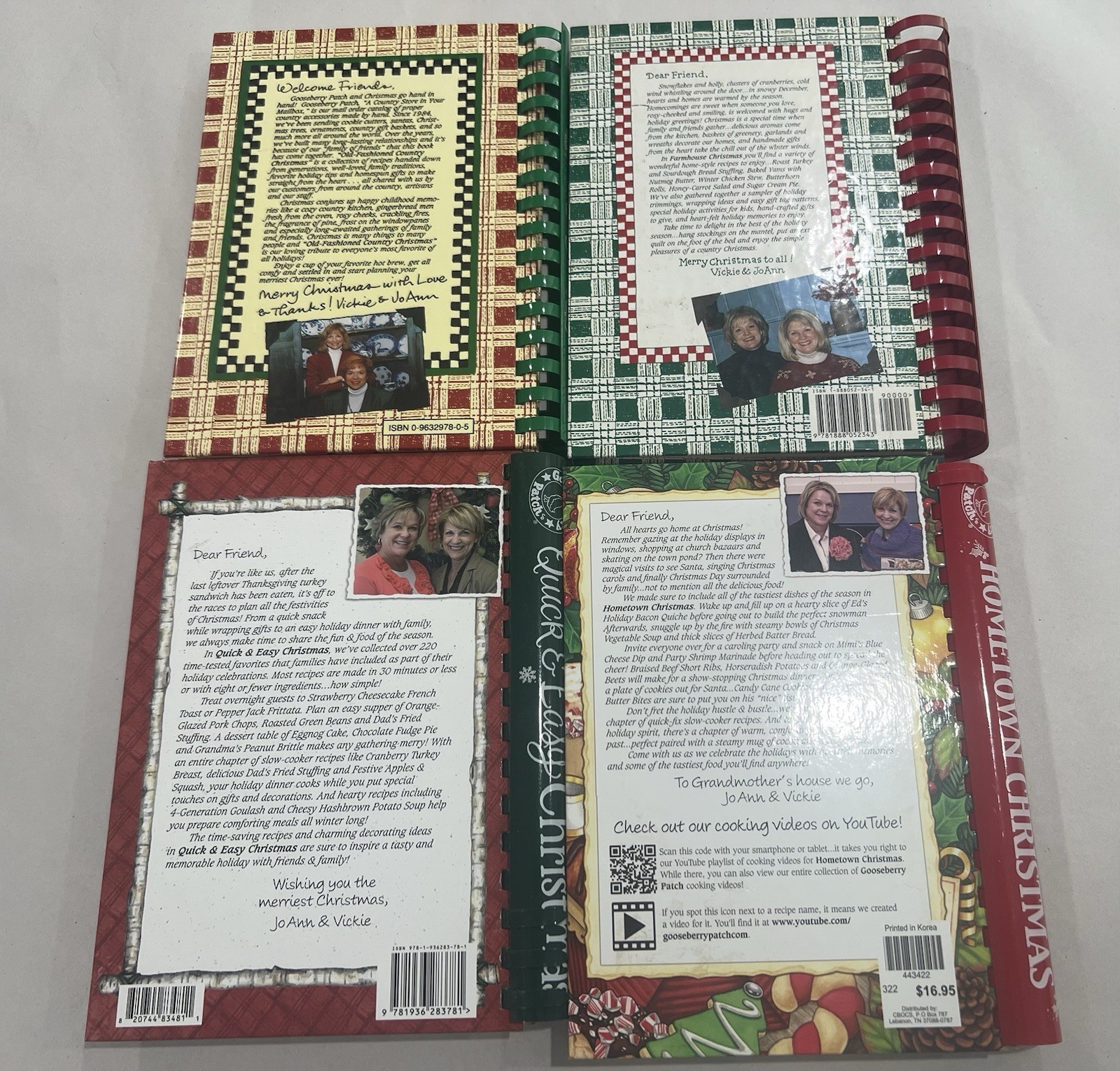 Goose Berry Patch Christmas Holidays Cookbooks Lot Of 4 Spiral Bound
