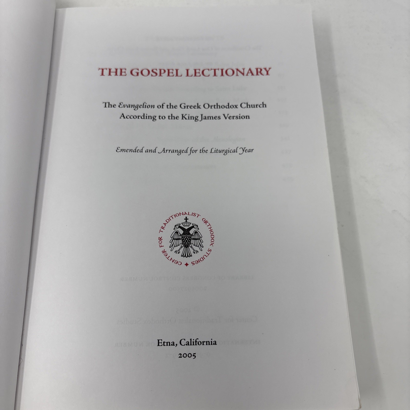 The Gospel Lectionary The Evangelion Of The Greek Orthodox Church