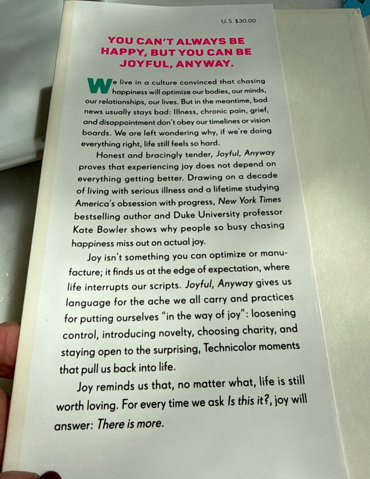 Joyful, Anyway Hardcover by Bowler, Kate NEW Unread