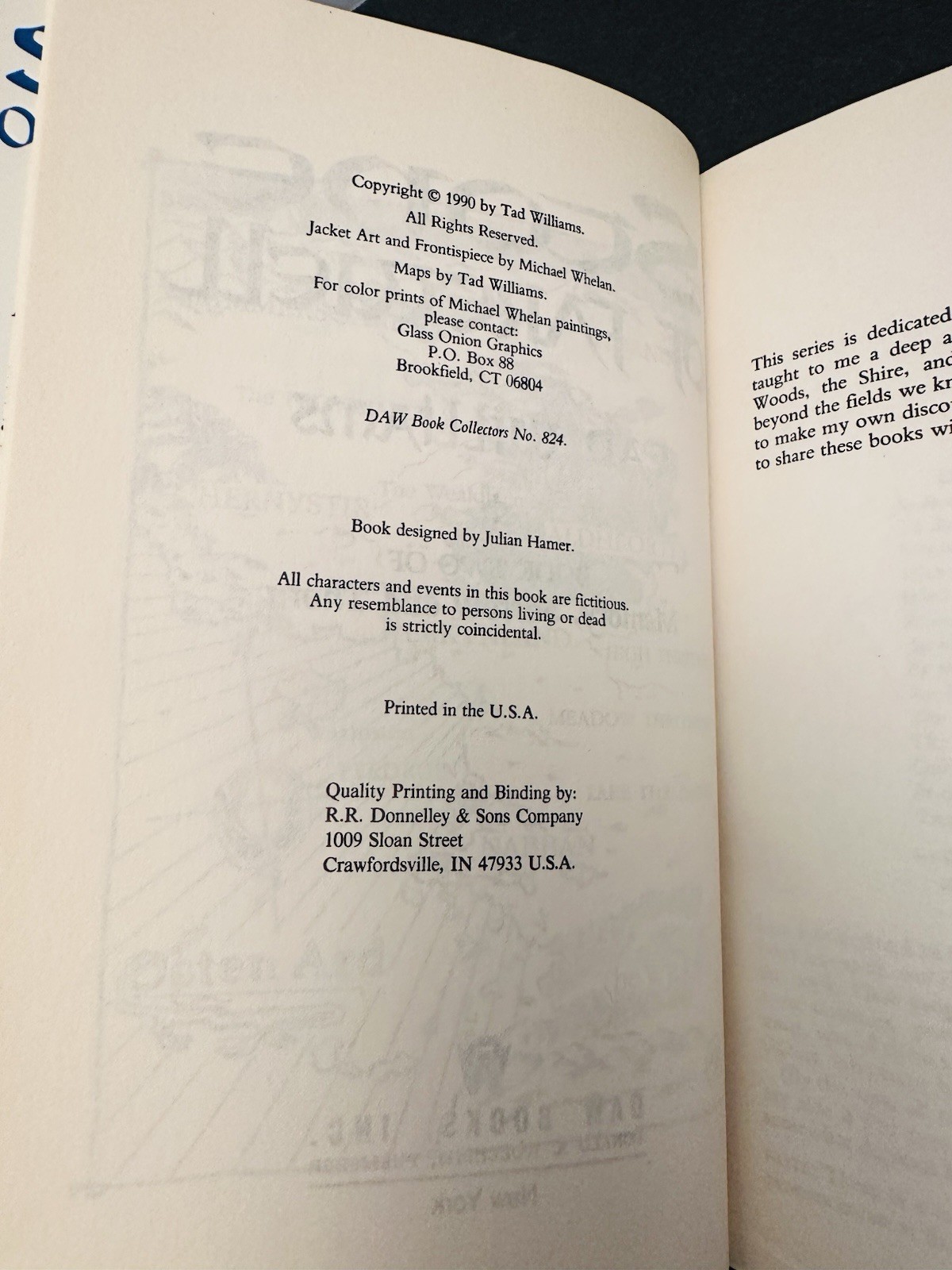 Stone of Farewell by Tad Williams BCE Book 2 Memory, Sorrow & Thorn 1990