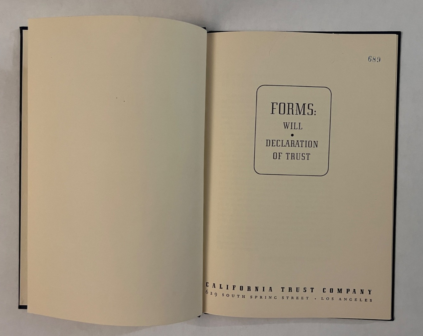 Vintage 1930s Forms: Will Declaration Of Trust CA Trust Co Law Book Atty Guford