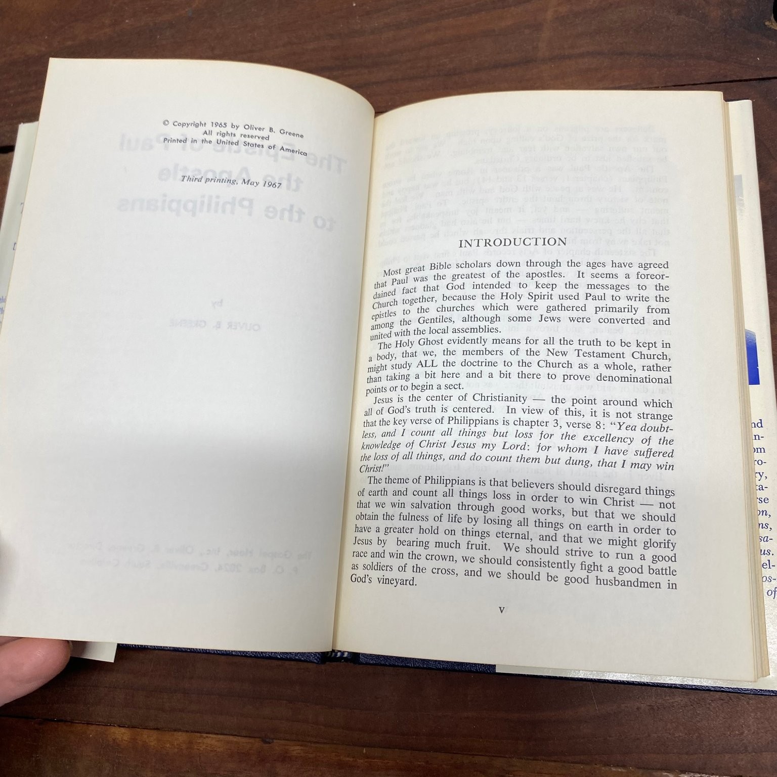 The Epistle of Paul the Apostle to the Philippians Oliver B. Greene 1965 HCDJ