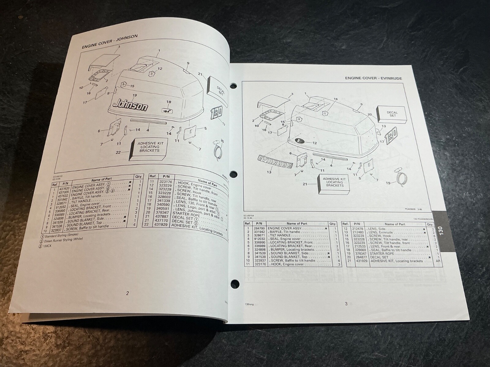 1995 Johnson & Evinrude 130 HP Models Outboard Parts Catalog V4 2 Stroke