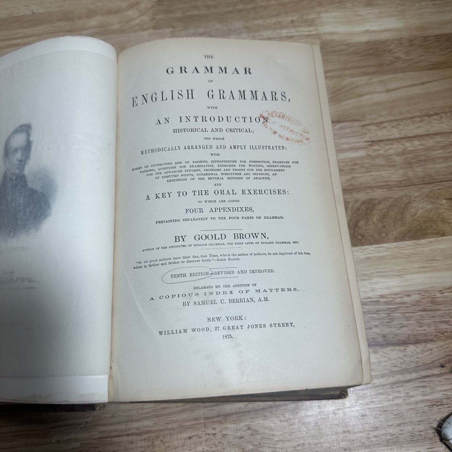 Grammar of English Grammars Goold Brown 1875 10th Ed English Language