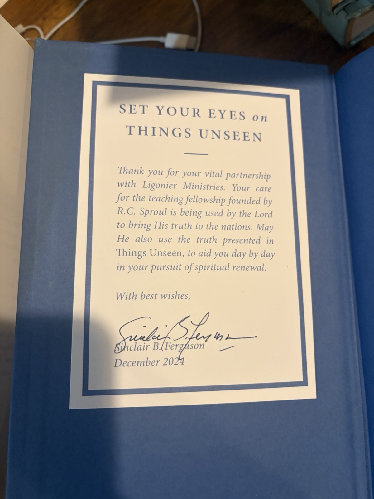 Things Unseen Sinclair B Ferguson Hardcover Devotional Ligonier Partner Edition