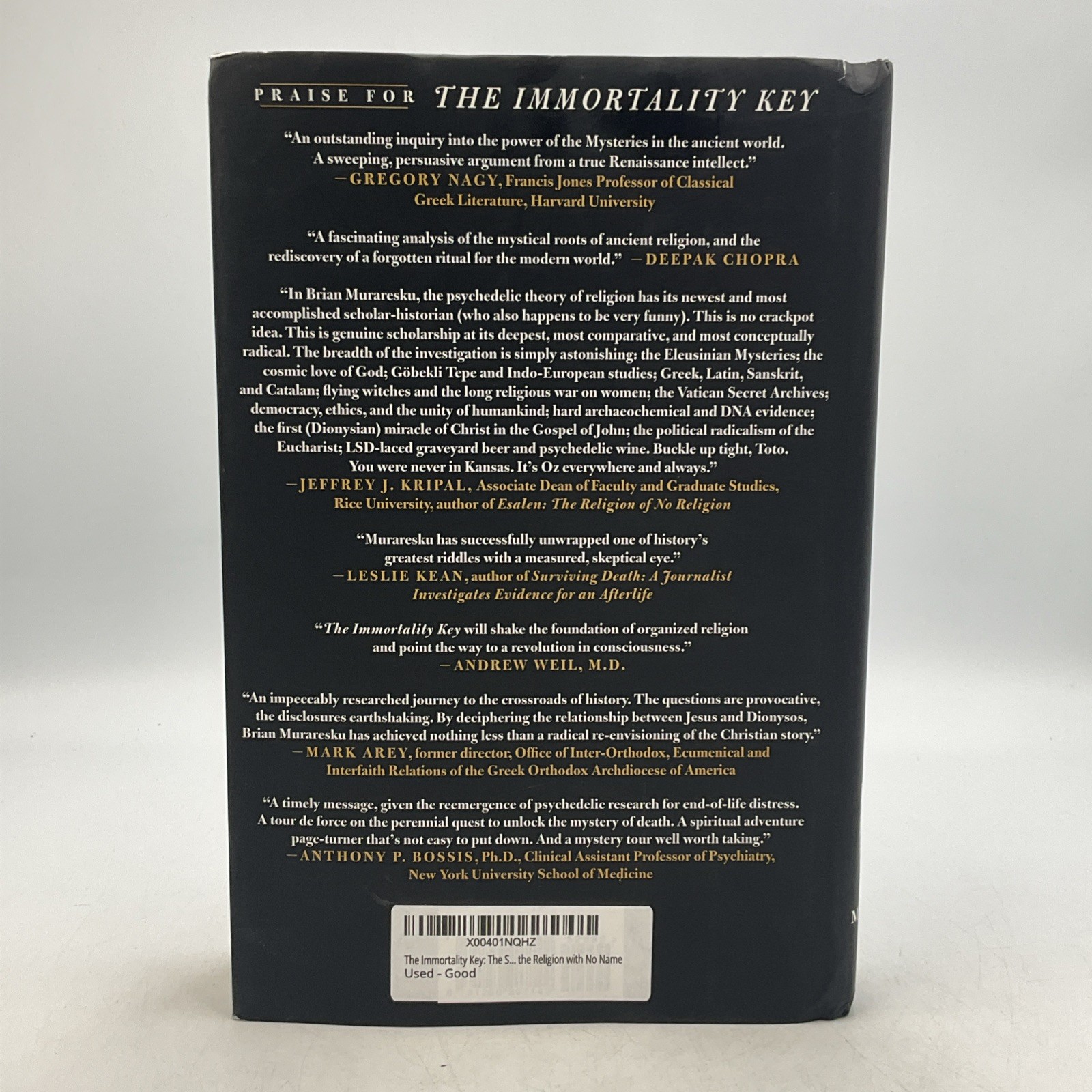 Immortality Key : The Secret History of the Religion with No Name, Brian C, HC