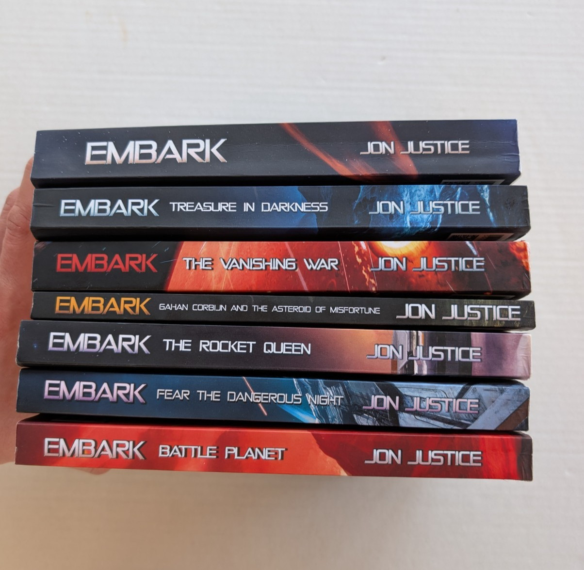 Jon Justice Embark Complete Book Series 1 2 3 4 5 6 7 Paperback Space Opera