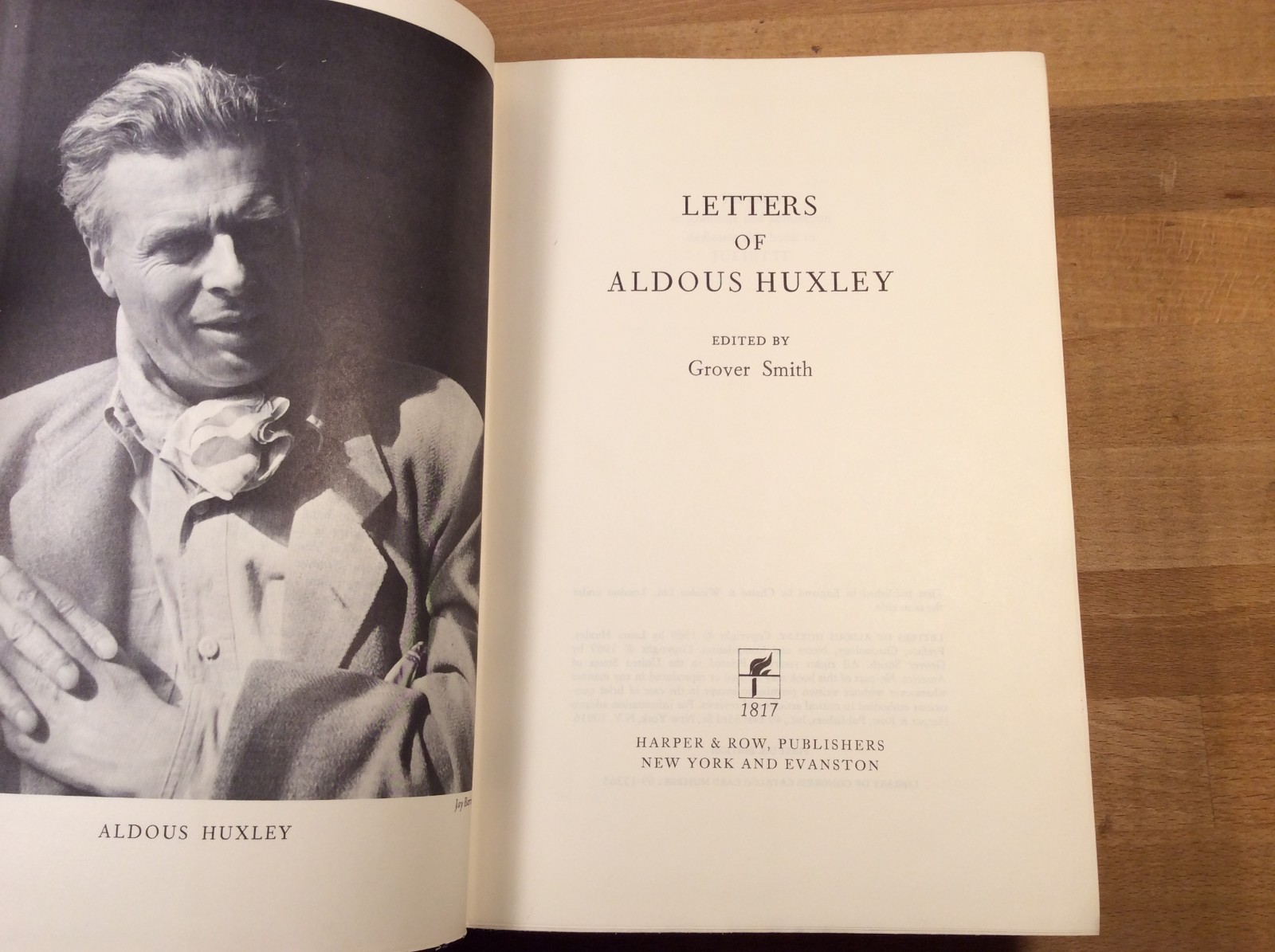 Letters of Aldous Huxley, Grover Smith, Hardcover 1st Edition