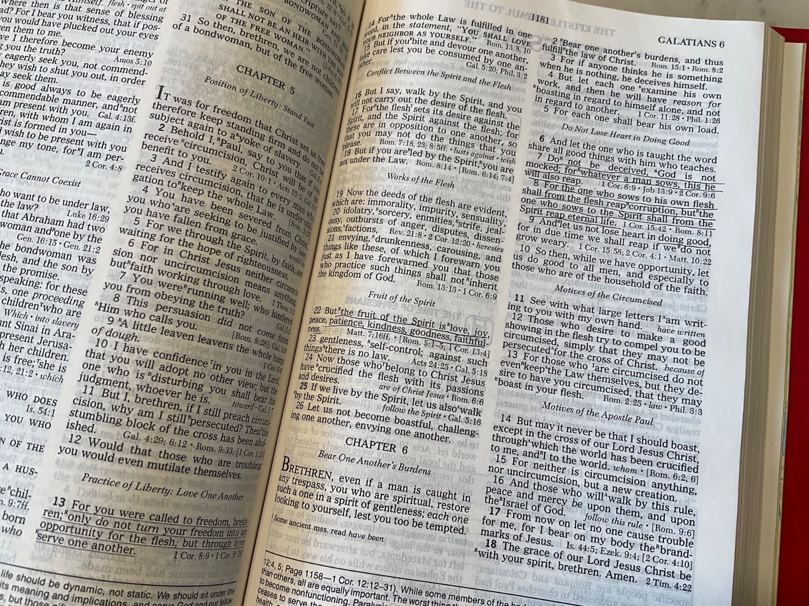 Bible NASB Open Bible 1985 Expanded Edition Red Letter Burgundy Hardcover