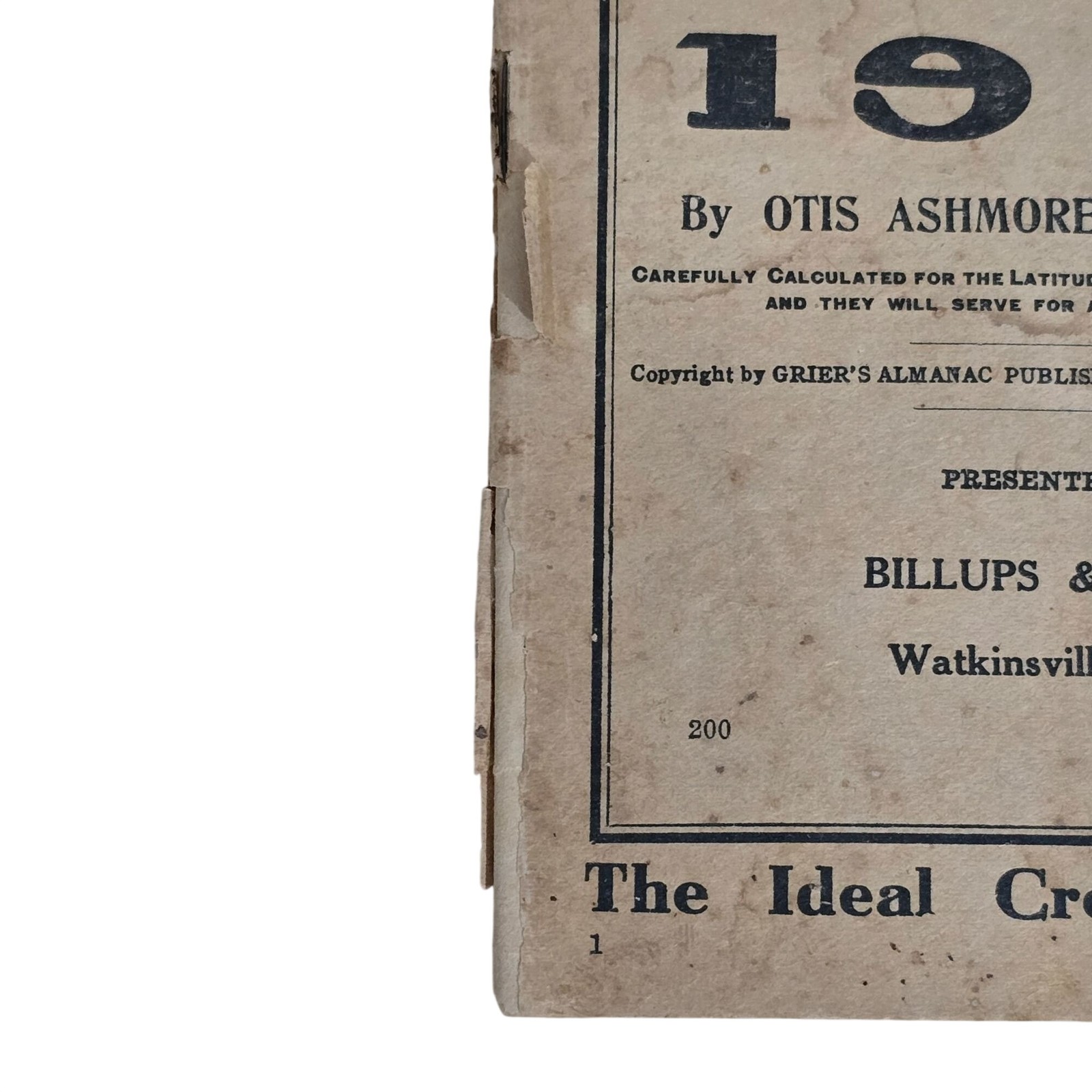 Vintage Grier’s Almanac Lot 1910-1918 WWI Era Southern Advertising Ephemera