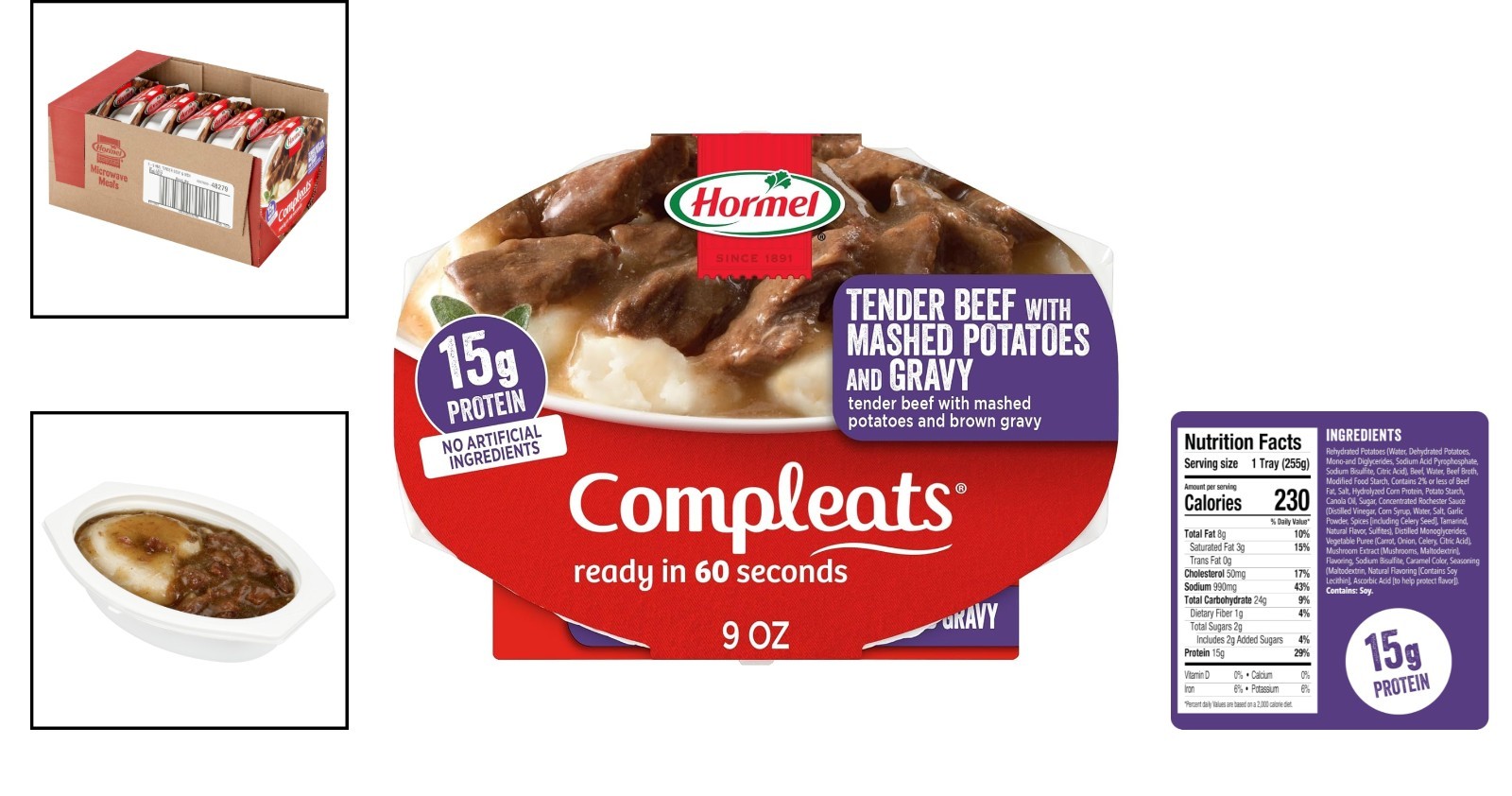 Delectable Tender Beef & Mashed Potatoes Microwave Tray, 9 oz – Family Favorite