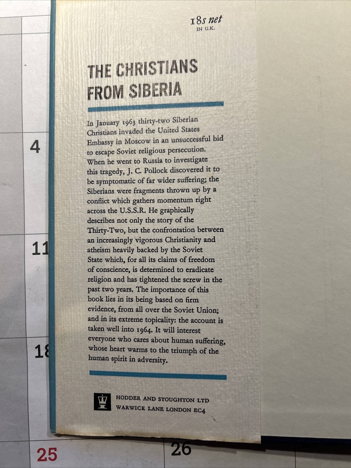 The Christians from Siberia – J. C. Pollock – 1964 – 190 pages – Vintage
