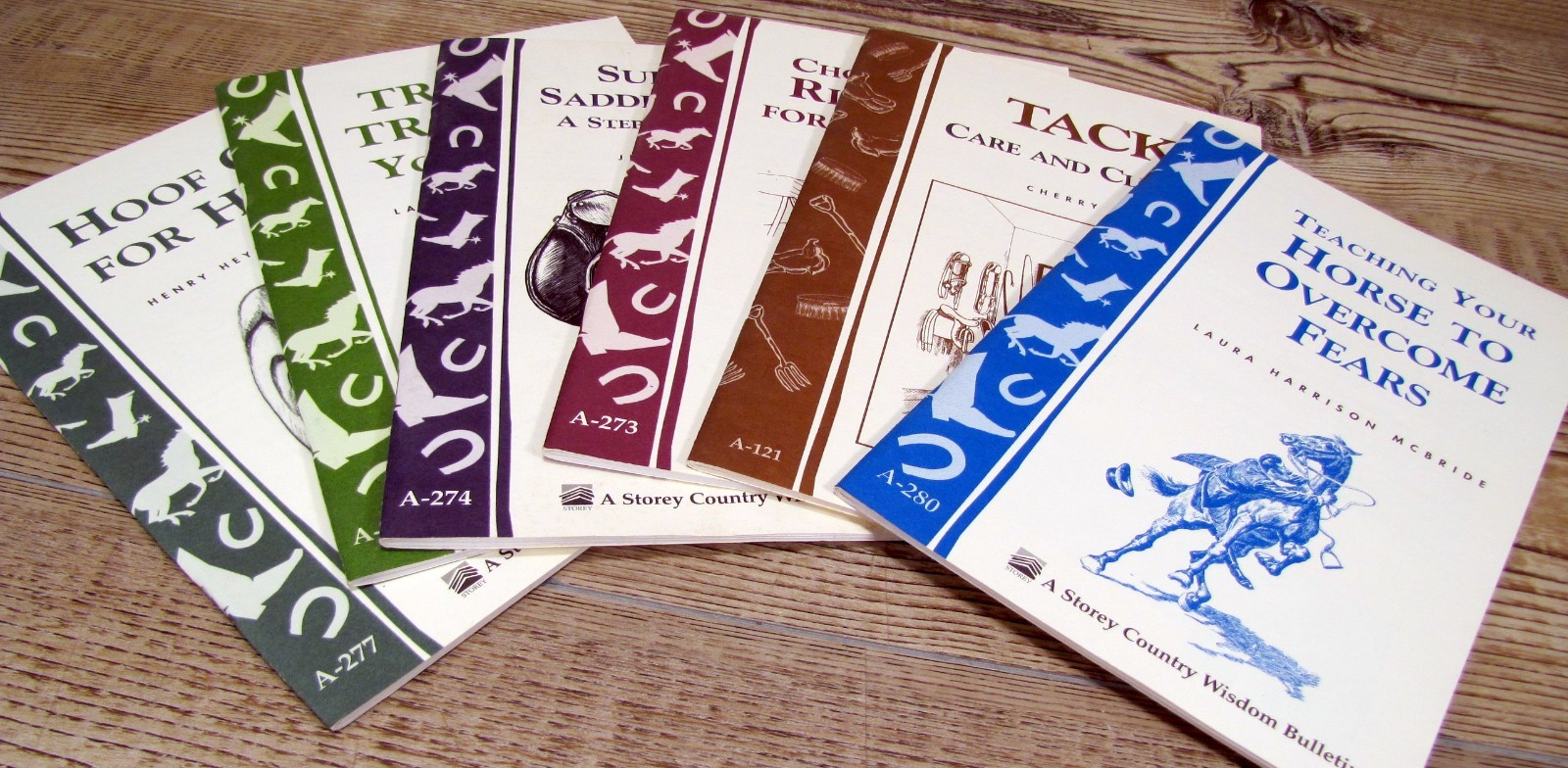 HORSE CARE BOOKLET LOT Storey Country Training Tack Saddle Hoof Trailering Fear