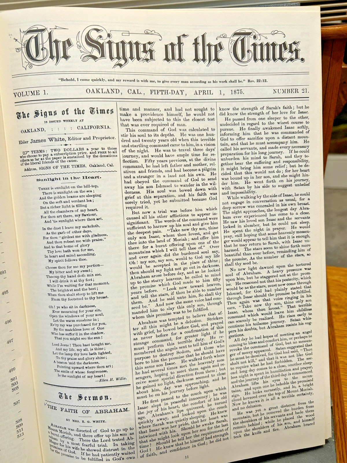 Signs of the Times Articles, Volume 1 / Ellen G. White, ADVENTIST HERITAGE BOOK
