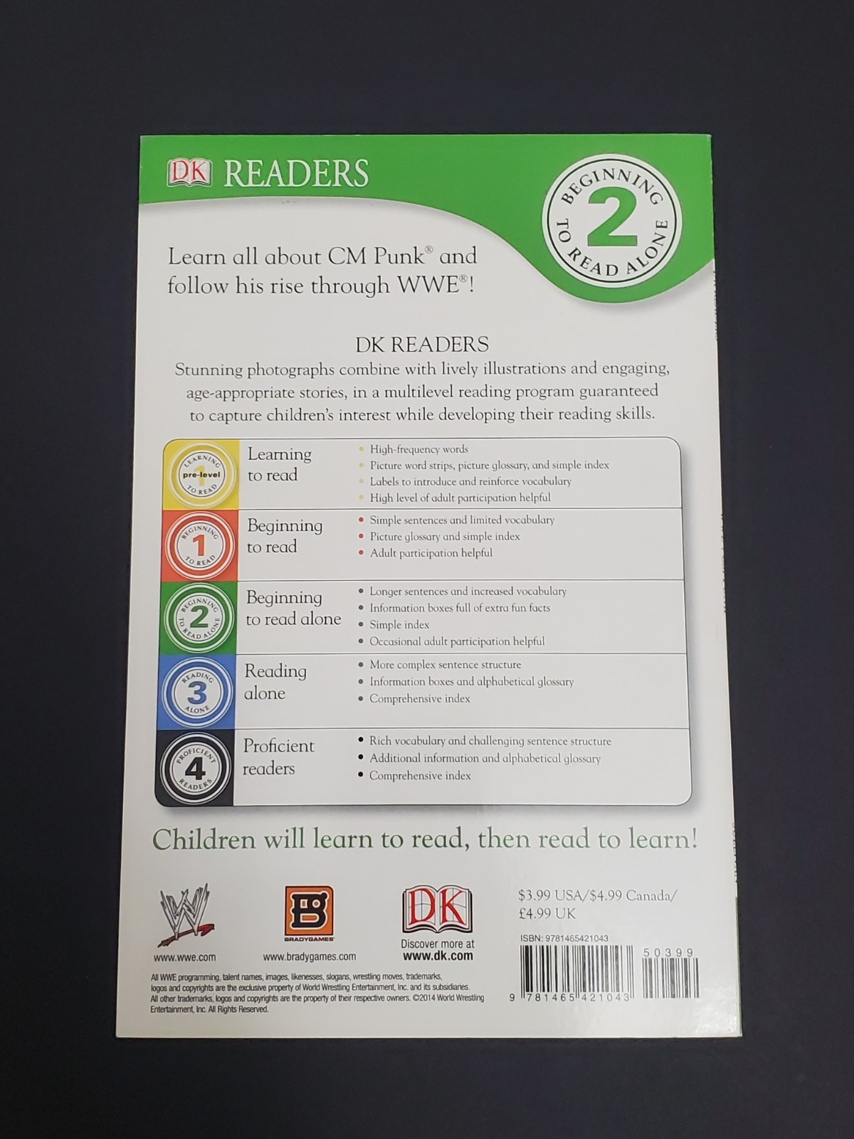 DK Reader Level 2: WWE CM Punk Second Edition Kevin Sullivan New