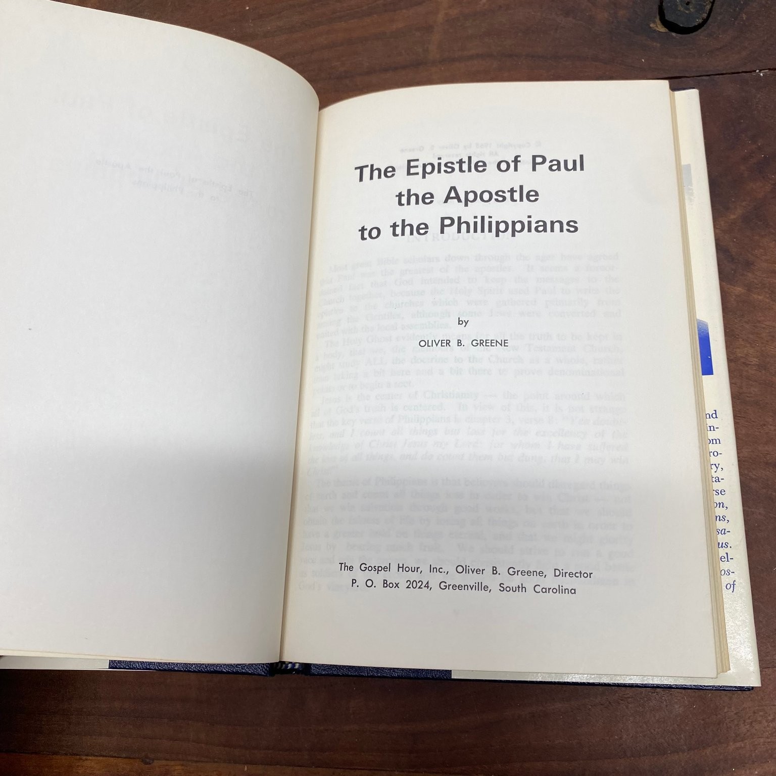 The Epistle of Paul the Apostle to the Philippians Oliver B. Greene 1965 HCDJ