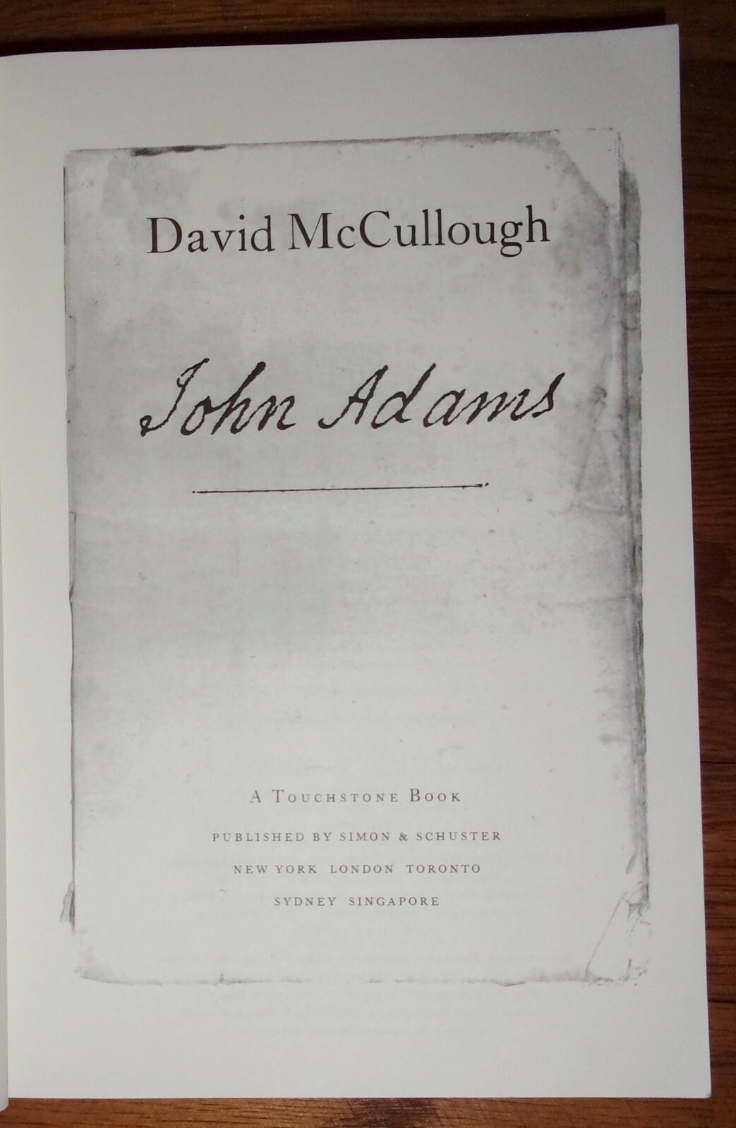 JOHN ADAMS-Biography-DAVID McCULLOUGH-Excellent 1st Touchstone Edition Softcover