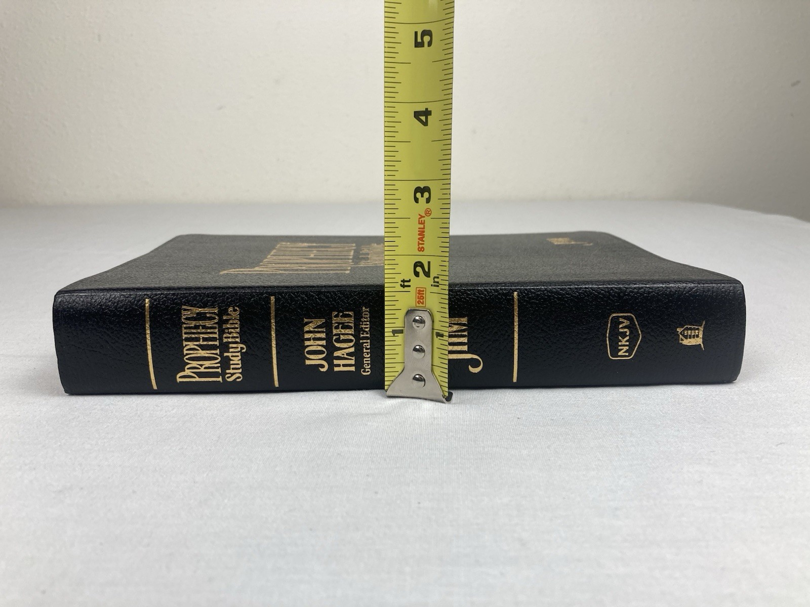PROPHECY STUDY HOLY BIBLE NKJV JOHN HAGEE BONDED LEATHER GILT EDGING 1997 VGC!