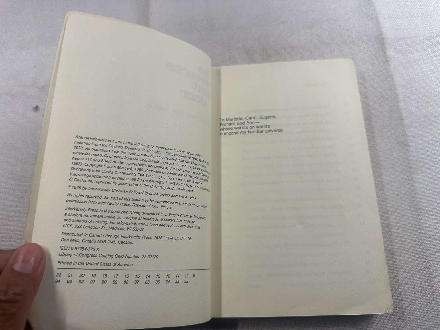 The Universe Next Door Sire 1976 Worldview Philosophy InterVarsity Press