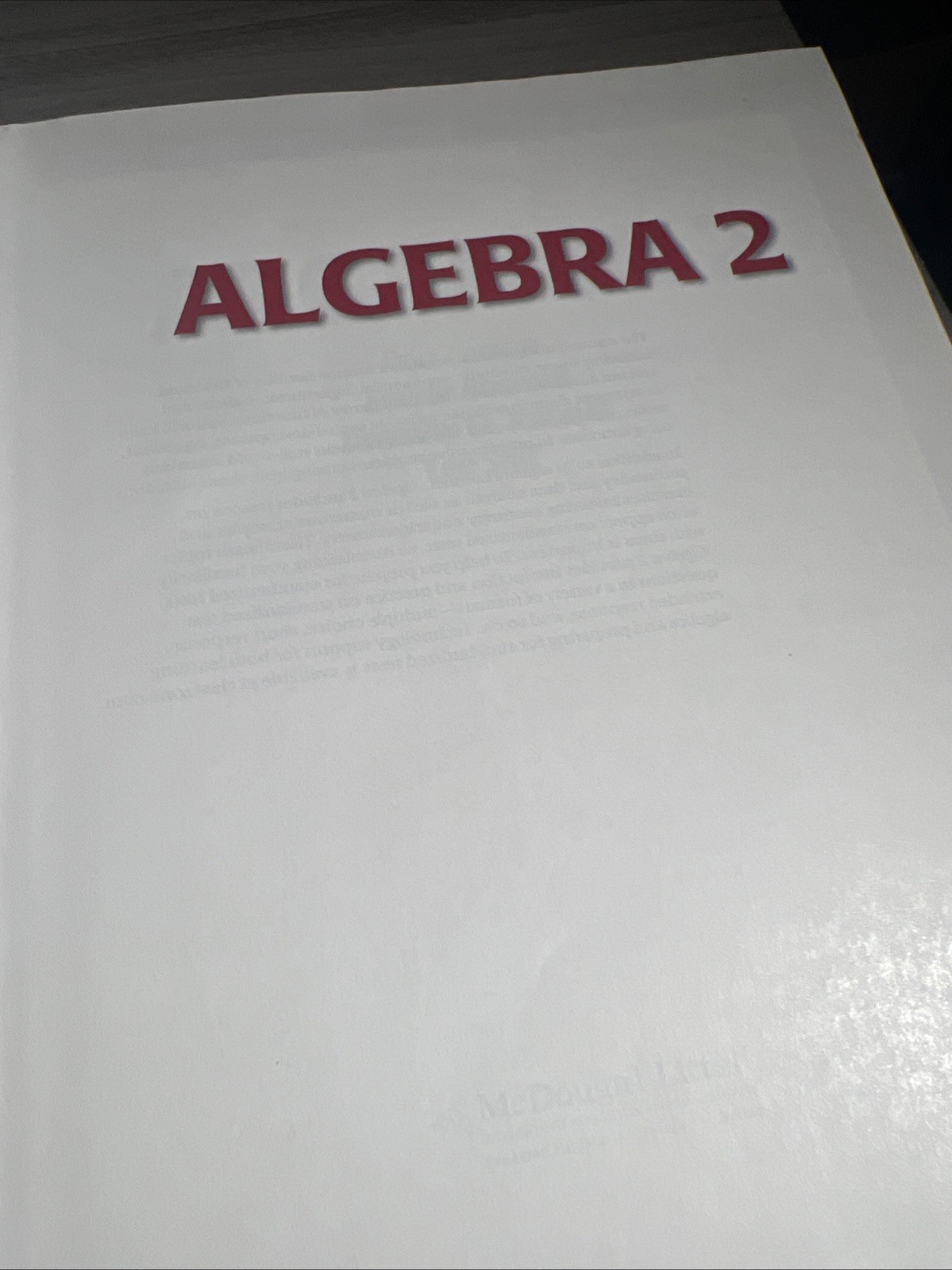 McDougal Littell Algebra 2 (Holt McDougal Larson Algebra 2) – Good/ACCEPTABLE