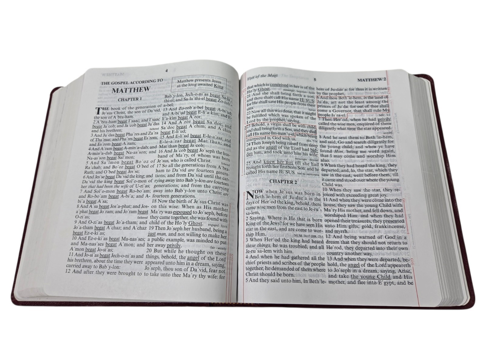 God’s Holy Bible KJV Special Margin Edition LARGE PRINT 1999 Burgundy Red Letter