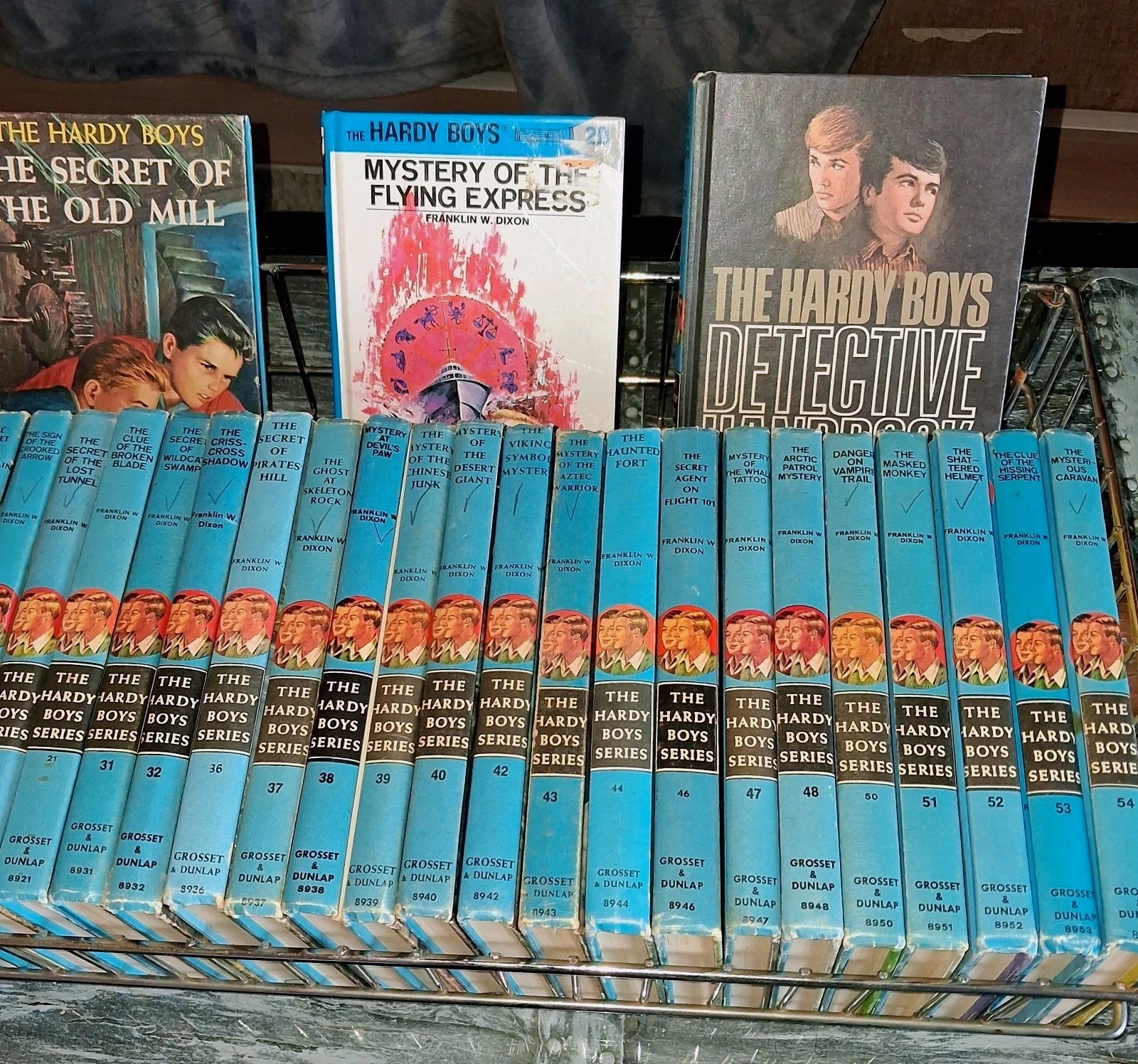 Vintage 1960s–1970s Hardy Boys Books Lot of 43 Grosset & Dunlap Blue Spine