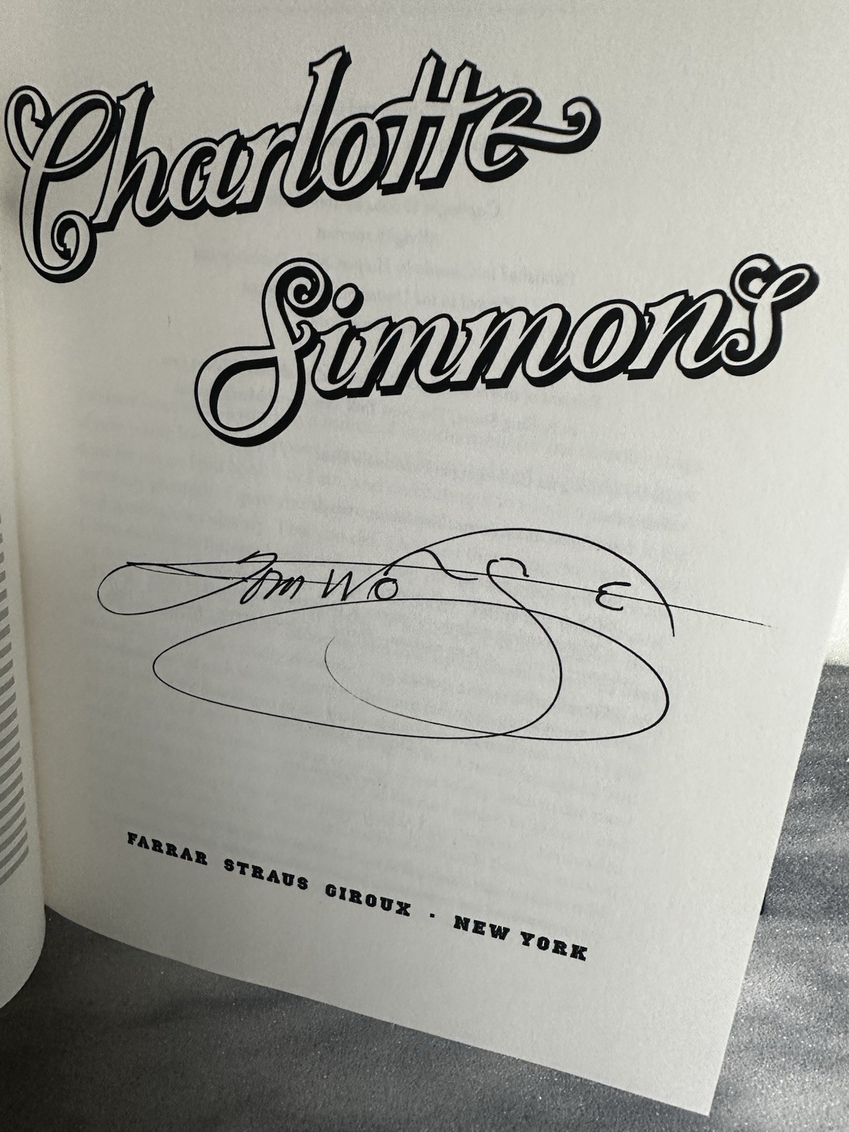 Tom Wolfe Signed Book-first Edition-i Am Charlotte Simmons-autographed Copy